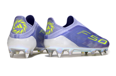 Adidas F50 Elite Laceless SG Soft Ground Soccer Cleats - Purple/Yellow/Silver