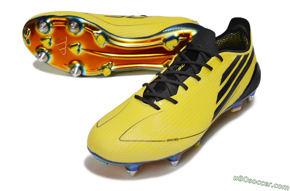 Adidas F50 Elite SG Soft Ground Soccer Cleats - Yellow/Black/Gold 3