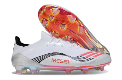 Messi x Adidas F50 Elite FG Firm Ground Soccer Cleats - White/Silver/Red