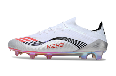 Messi x Adidas F50 Elite FG Firm Ground Soccer Cleats - White/Silver/Red