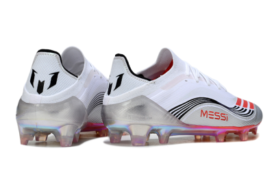 Messi x Adidas F50 Elite FG Firm Ground Soccer Cleats - White/Silver/Red