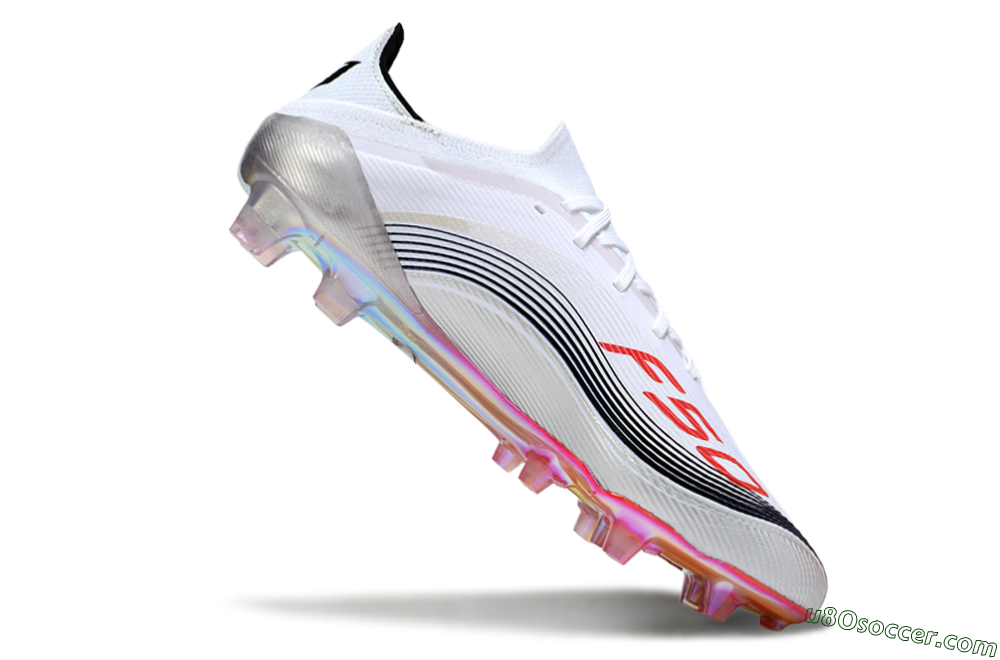 Messi x Adidas F50 Elite FG Firm Ground Soccer Cleats - White/Silver/Red 4