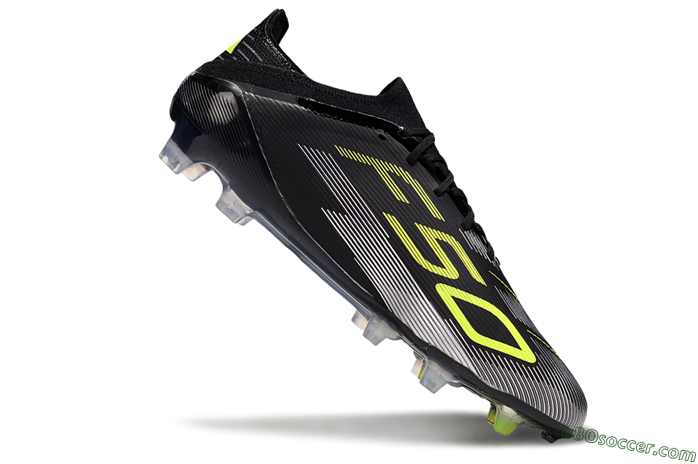 Adidas F50 Elite FG Firm Ground Soccer Cleats - Black/Yellow/Silver 4