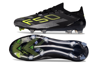 Adidas F50 Elite FG Firm Ground Soccer Cleats - Black/Yellow/Silver