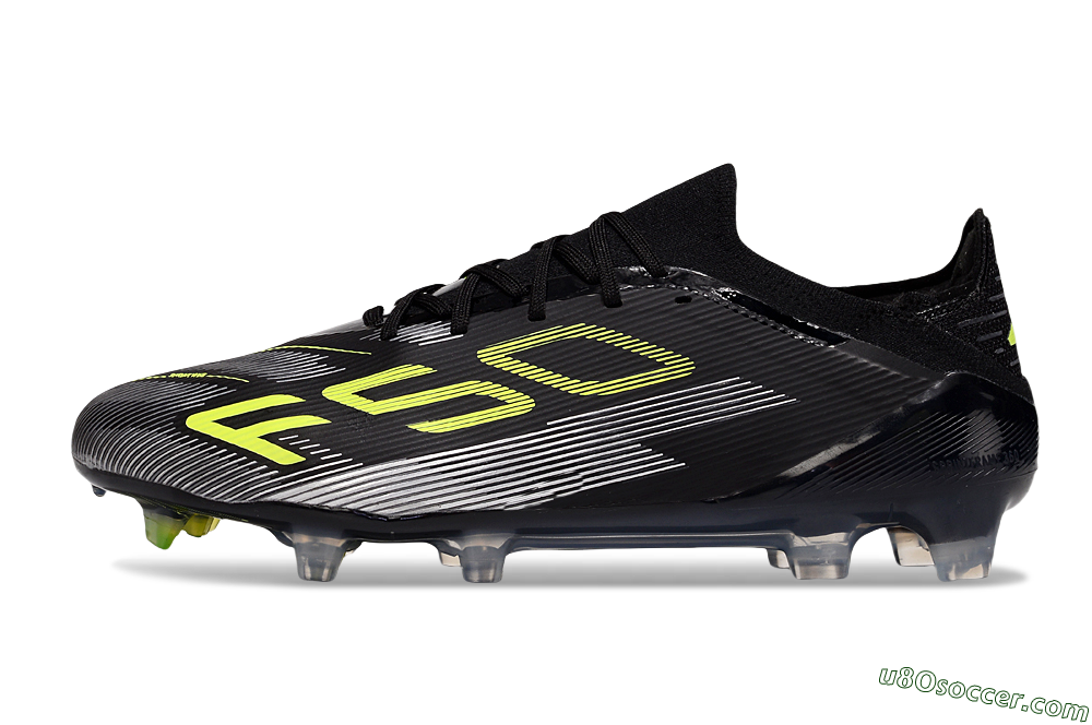 Adidas F50 Elite FG Firm Ground Soccer Cleats - Black/Yellow/Silver 2