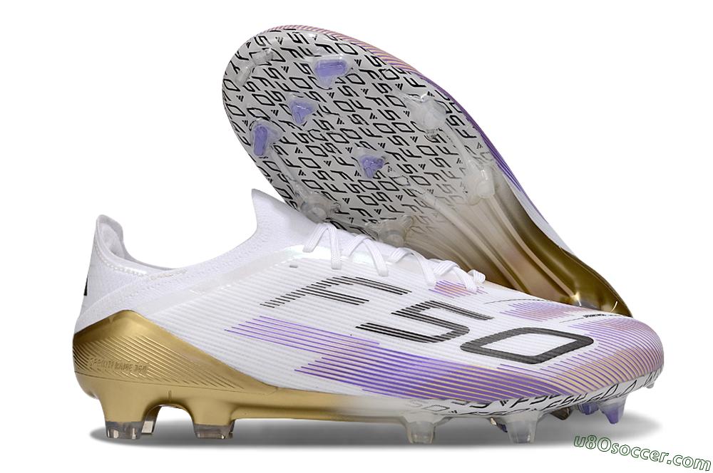 Adidas F50 Elite FG Firm Ground Soccer Cleats - White/Purple/Black 1