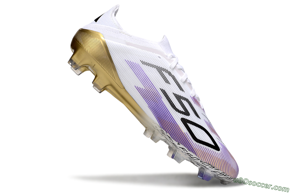 Adidas F50 Elite FG Firm Ground Soccer Cleats - White/Purple/Black 4