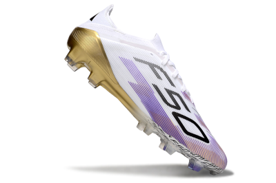Adidas F50 Elite FG Firm Ground Soccer Cleats - White/Purple/Black