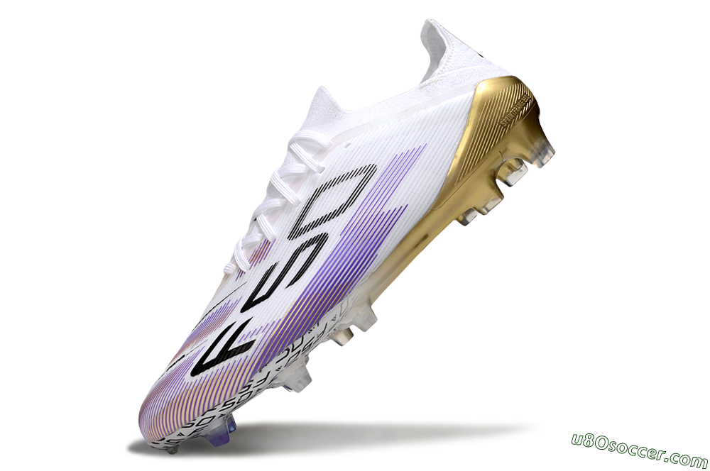 Adidas F50 Elite FG Firm Ground Soccer Cleats - White/Purple/Black 5