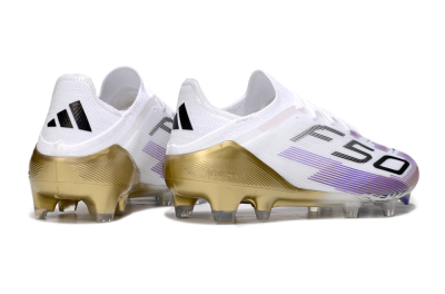 Adidas F50 Elite FG Firm Ground Soccer Cleats - White/Purple/Black