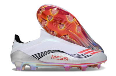 Messi x Adidas F50 Elite FG Firm Ground Soccer Cleats - White/Silver/Red