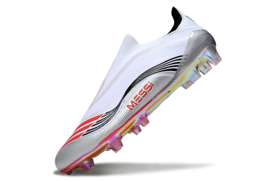 Messi x Adidas F50 Elite FG Firm Ground Soccer Cleats - White/Silver/Red