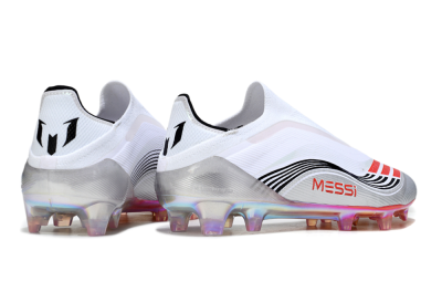 Messi x Adidas F50 Elite FG Firm Ground Soccer Cleats - White/Silver/Red