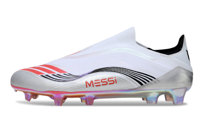 Messi x Adidas F50 Elite FG Firm Ground Soccer Cleats - White/Silver/Red