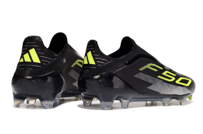 Adidas F50 Elite Laceless FG Firm Ground Soccer Cleats - Black/Yellow/Silver