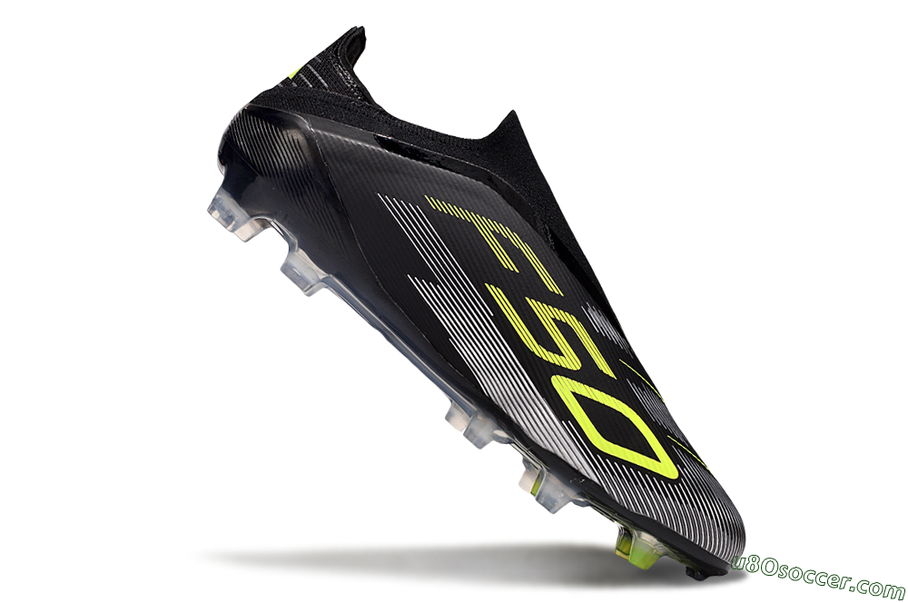 Adidas F50 Elite Laceless FG Firm Ground Soccer Cleats - Black/Yellow/Silver 4