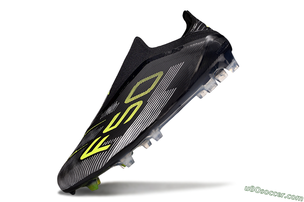 Adidas F50 Elite Laceless FG Firm Ground Soccer Cleats - Black/Yellow/Silver 5
