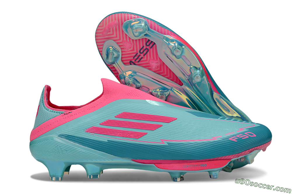 Messi x Adidas F50+ Elite Lightstrike Pro FG Firm Ground Soccer Cleats - Jade/Pink 1