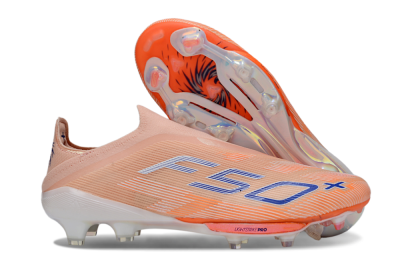 Adidas F50+ Elite Lightstrike Pro Laceless FG Firm Ground Soccer Cleats - Pink/Orange/White