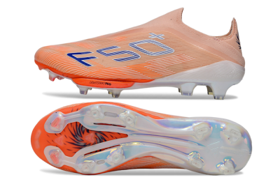 Adidas F50+ Elite Lightstrike Pro Laceless FG Firm Ground Soccer Cleats - Pink/Orange/White