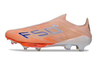 Adidas F50+ Elite Lightstrike Pro Laceless FG Firm Ground Soccer Cleats - Pink/Orange/White
