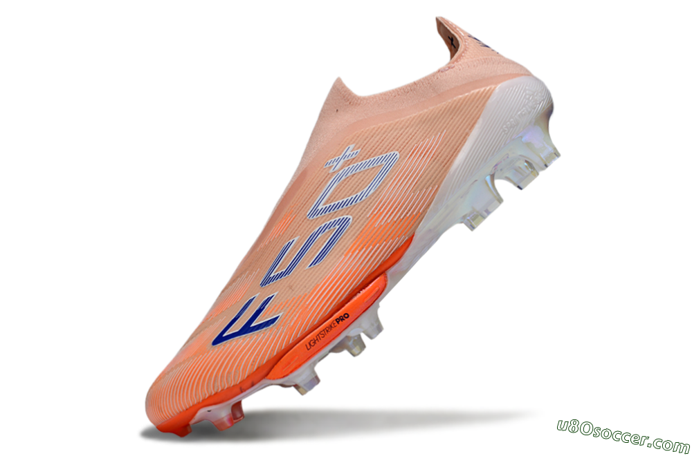 Adidas F50+ Elite Lightstrike Pro Laceless FG Firm Ground Soccer Cleats - Pink/Orange/White 5