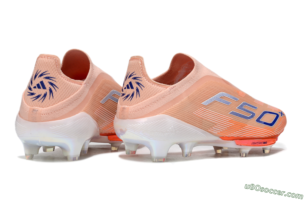 Adidas F50+ Elite Lightstrike Pro Laceless FG Firm Ground Soccer Cleats - Pink/Orange/White 6