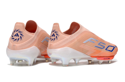 Adidas F50+ Elite Lightstrike Pro Laceless FG Firm Ground Soccer Cleats - Pink/Orange/White