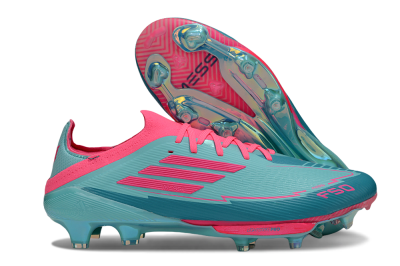 Messi x Adidas F50+ Elite Lightstrike Pro Laceless FG Firm Ground Soccer Cleats - Jade/Pink