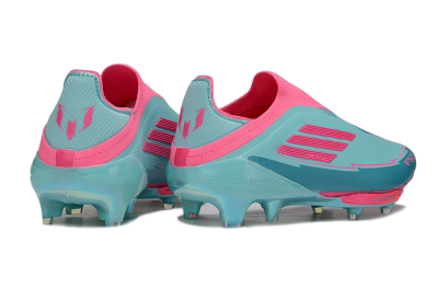 Messi x Adidas F50+ Elite Lightstrike Pro Laceless FG Firm Ground Soccer Cleats - Jade/Pink