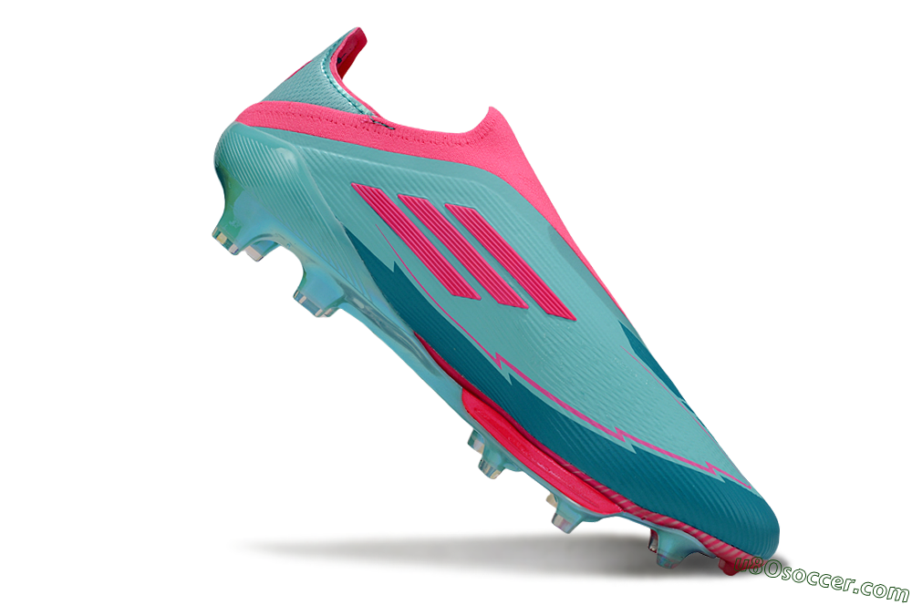 Messi x Adidas F50+ Elite Lightstrike Pro Laceless FG Firm Ground Soccer Cleats - Jade/Pink 4
