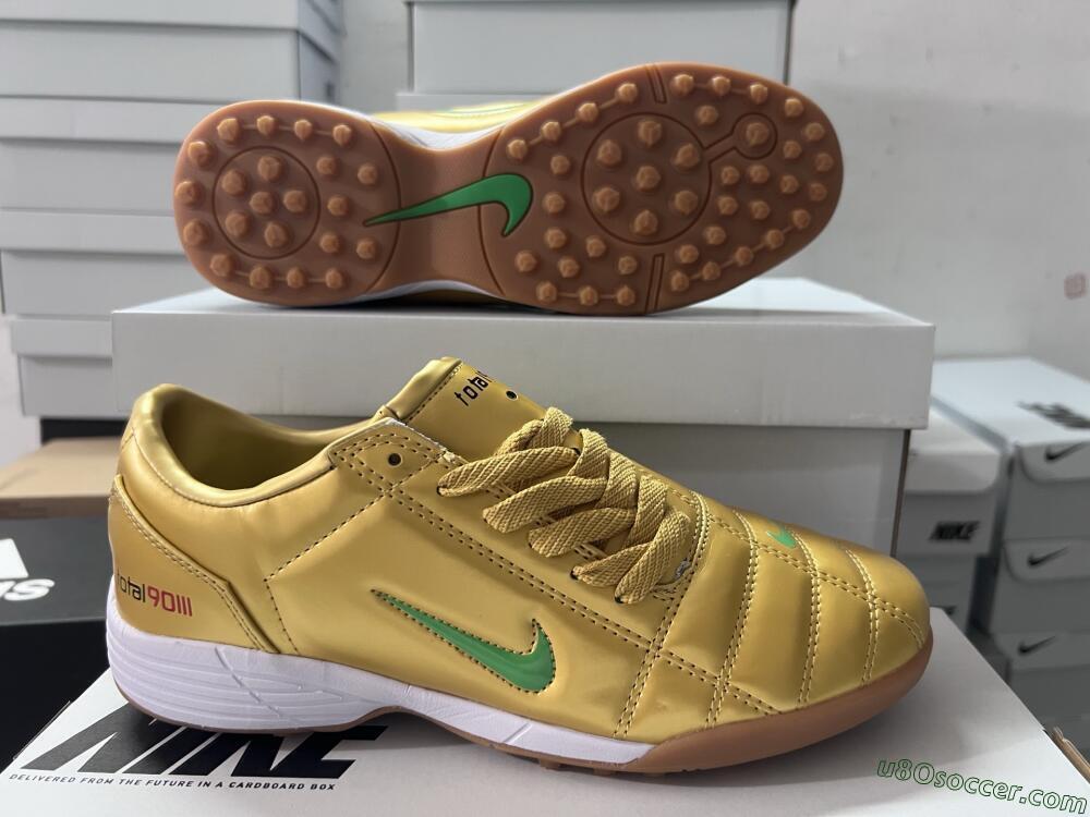 Nike Total 90 II TF Artificial Turf Soccer Shoes - Gold/Yellow/White