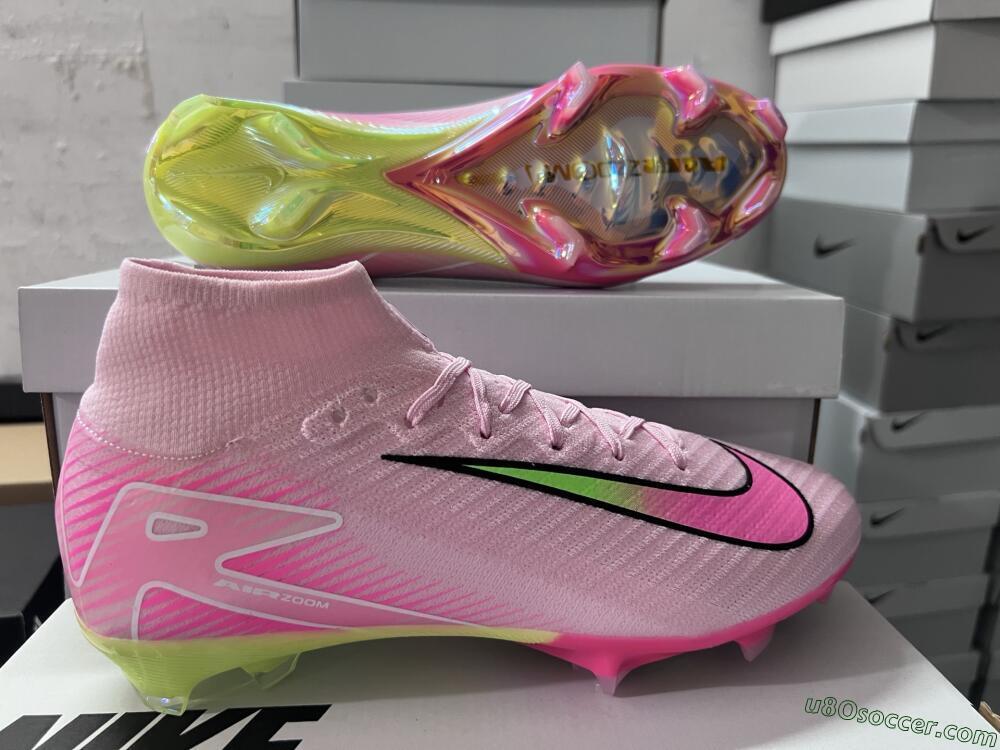 Nike Air Zoom Mercurial Superfly 10 Elite FG Firm Ground Soccer Cleats - Pink/White/Yellow