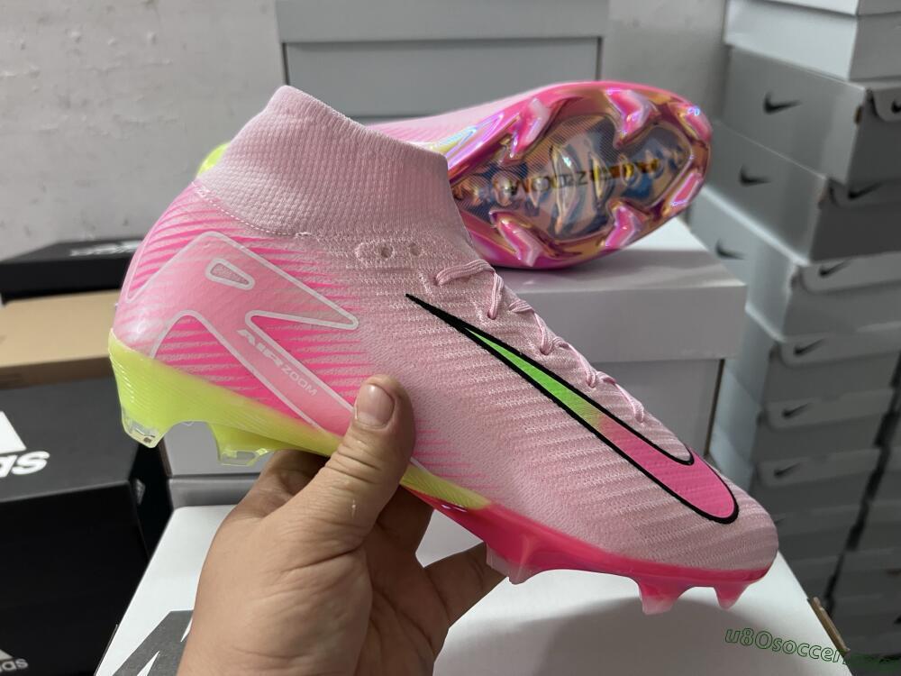 Nike Air Zoom Mercurial Superfly 10 Elite FG Firm Ground Soccer Cleats - Pink/White/Yellow