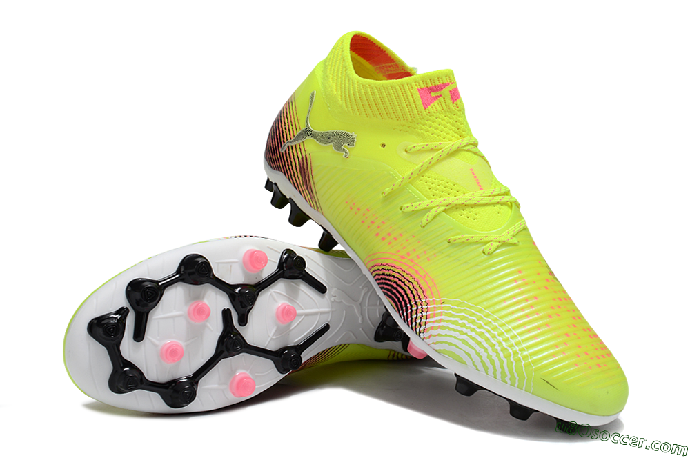 Puma Future 8 Ultimate MG Multi Ground Soccer Cleats - Yellow/Pink/Black 3