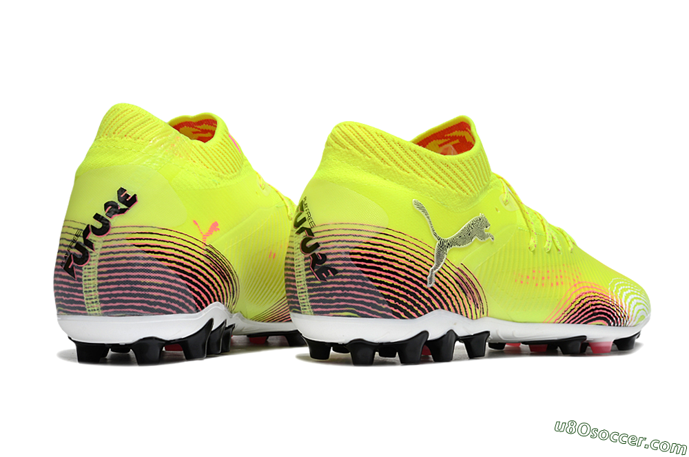 Puma Future 8 Ultimate MG Multi Ground Soccer Cleats - Yellow/Pink/Black 6