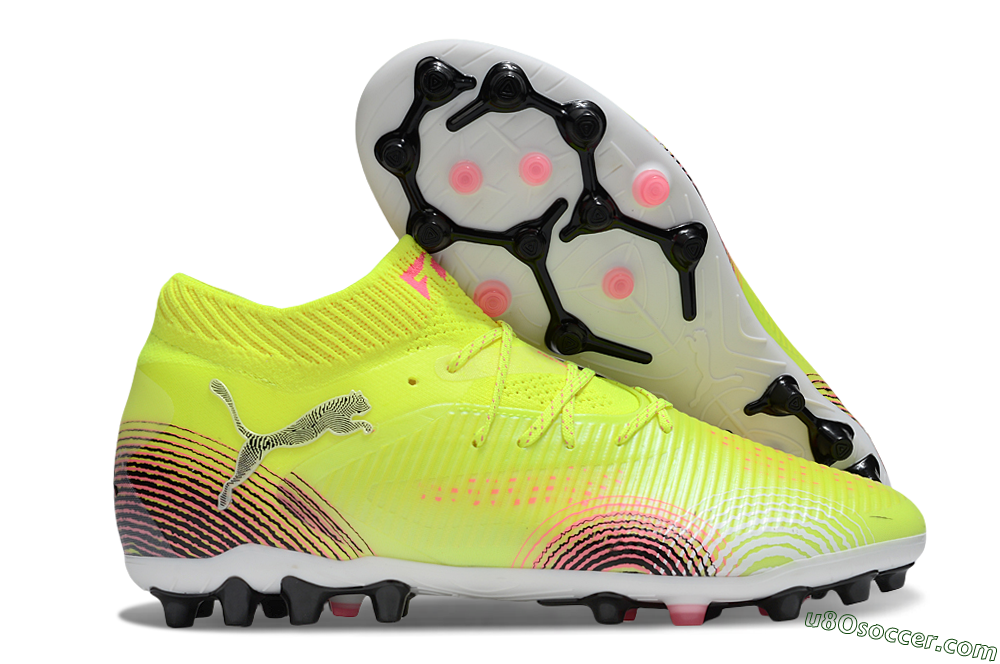 Puma Future 8 Ultimate MG Multi Ground Soccer Cleats - Yellow/Pink/Black 1