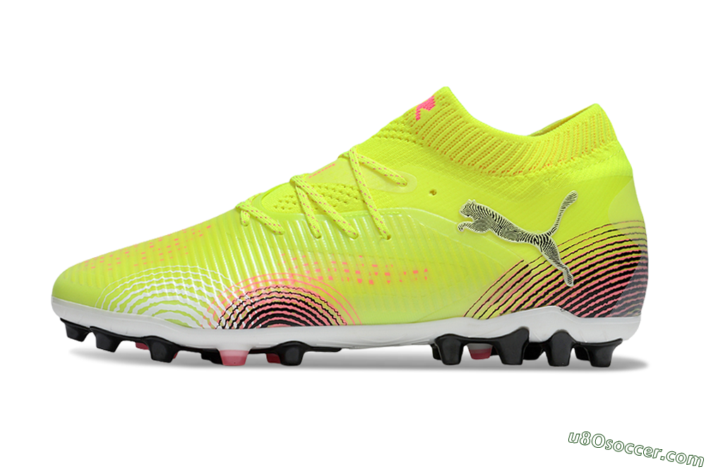 Puma Future 8 Ultimate MG Multi Ground Soccer Cleats - Yellow/Pink/Black 2