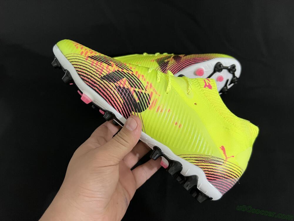 Puma Future 8 Ultimate MG Multi Ground Soccer Cleats - Yellow/Pink/Black