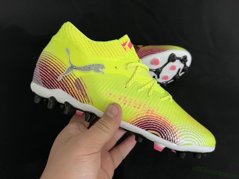 Puma Future 8 Ultimate MG Multi Ground Soccer Cleats - Yellow/Pink/Black