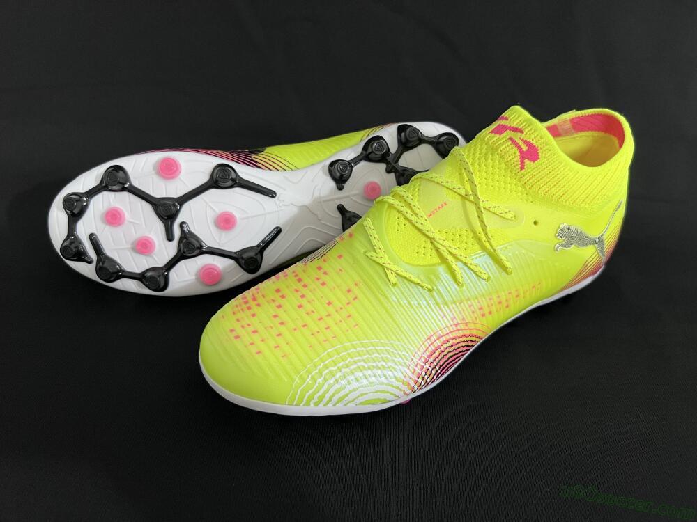 Puma Future 8 Ultimate MG Multi Ground Soccer Cleats - Yellow/Pink/Black
