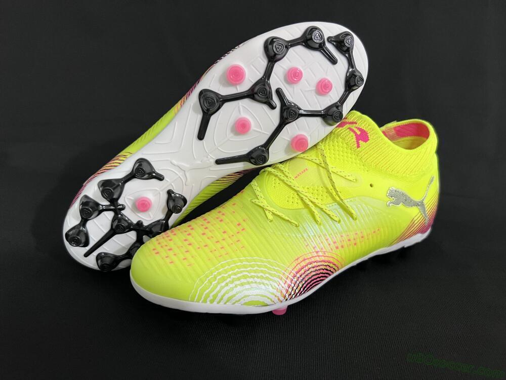 Puma Future 8 Ultimate MG Multi Ground Soccer Cleats - Yellow/Pink/Black