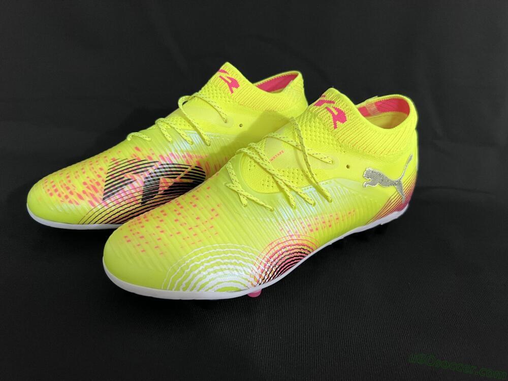 Puma Future 8 Ultimate MG Multi Ground Soccer Cleats - Yellow/Pink/Black