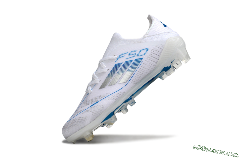 Adidas F50 Elite FG Firm Ground Soccer Cleats - White/Blue/Silver 4