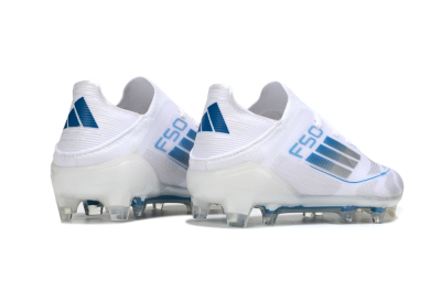 Adidas F50 Elite FG Firm Ground Soccer Cleats - White/Blue/Silver