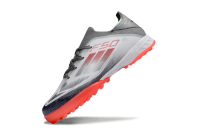 Adidas F50 Elite TF Artificial Turf Soccer Shoes - White/Silver/Red