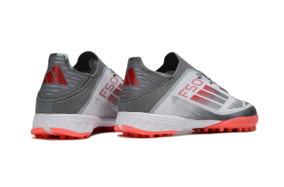 Adidas F50 Elite TF Artificial Turf Soccer Shoes - White/Silver/Red
