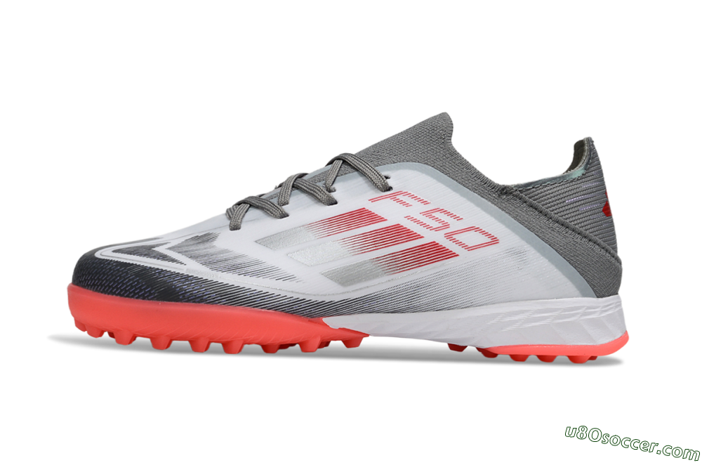 Adidas F50 Elite TF Artificial Turf Soccer Shoes - White/Silver/Red 1