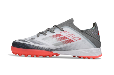 Adidas F50 Elite TF Artificial Turf Soccer Shoes - White/Silver/Red