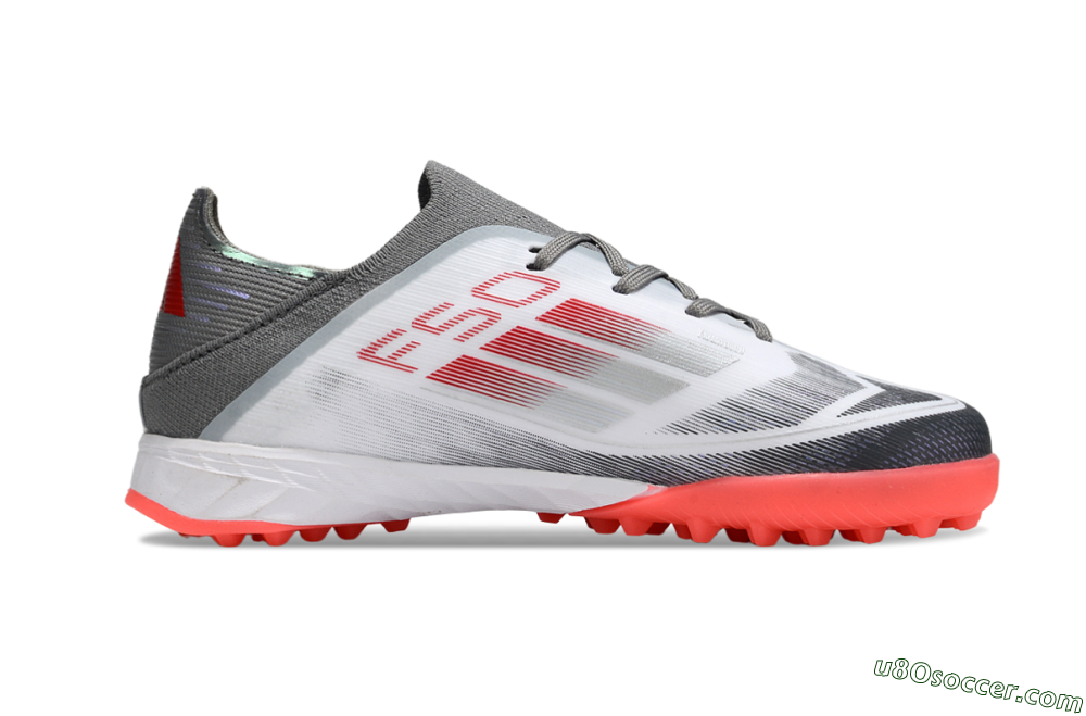 Adidas F50 Elite TF Artificial Turf Soccer Shoes - White/Silver/Red 6